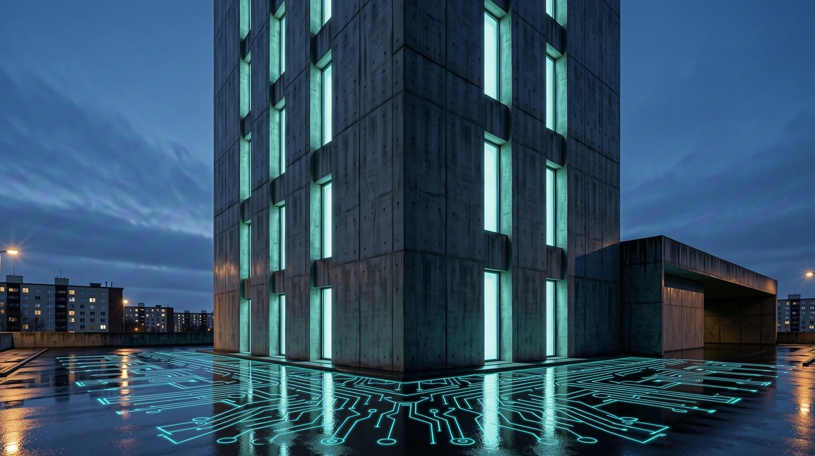 Urban architecture at night